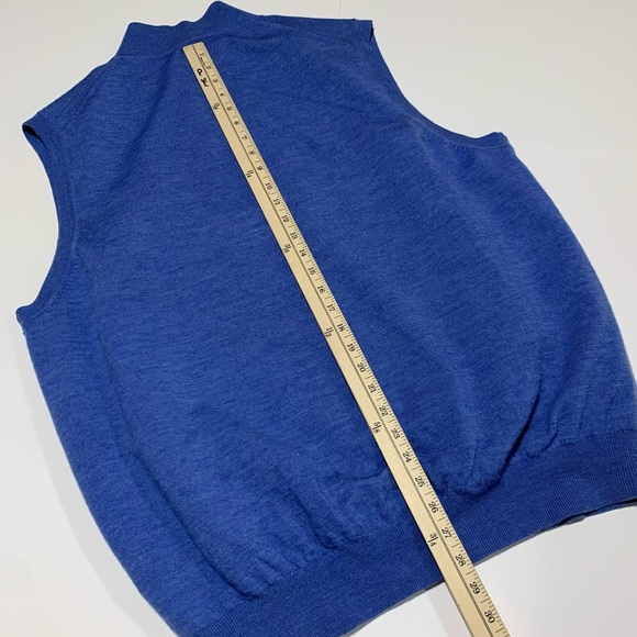 Fairway & Greene Signature Italian Merino Wool Vest Golf Men Size L Blue Golfing - Picture 6 of 7